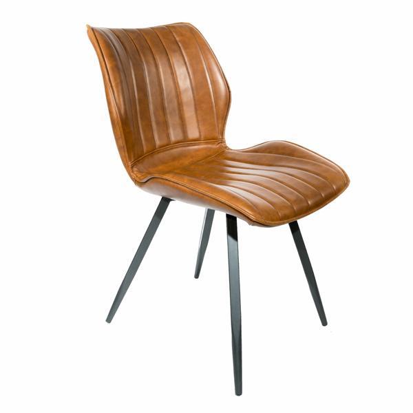Junelle Dining Chair Vegan Leather Tan SET OF 2 - image 1