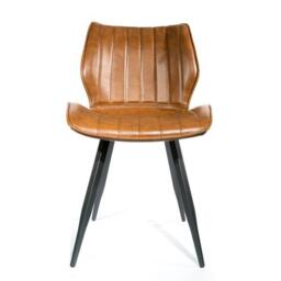 Junelle Dining Chair Vegan Leather Tan SET OF 2 - thumbnail 3