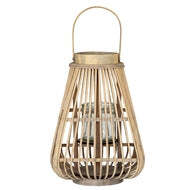 Medium Peardrop Wicker Lantern with Glass Candle Holder - image 1