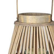 Medium Peardrop Wicker Lantern with Glass Candle Holder - thumbnail 4