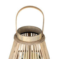 Medium Peardrop Wicker Lantern with Glass Candle Holder - thumbnail 3