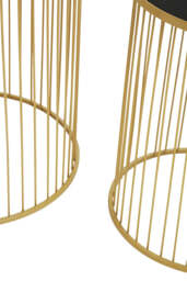 Banstead Set of Two Black & Gold Side Tables – Contemporary Accent Tables - thumbnail 3