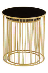 Banstead Set of Two Black & Gold Side Tables – Contemporary Accent Tables - thumbnail 5