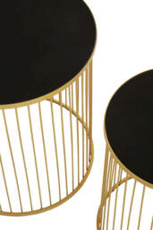 Banstead Set of Two Black & Gold Side Tables – Contemporary Accent Tables - thumbnail 4