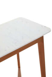 Altrincham White Marble Console Table – Luxury Contemporary Hallway Table - thumbnail 3