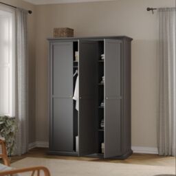 Paris Wardrobe – 3 Door Storage in Matt Grey Finish - thumbnail 6