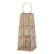 Medium Silo Wicker Lantern with Glass Candle Holder - thumbnail 2