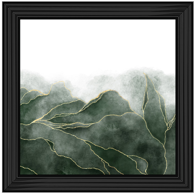AB164 Green & Gold Abstract -- - image 1