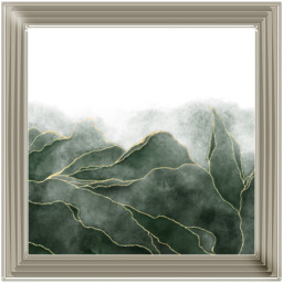 AB164 Green & Gold Abstract -- - thumbnail 3