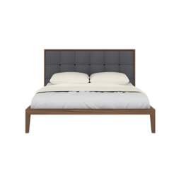 Calla Bed – Elegant Wooden Bed Frame in Walnut or Grey Finish - thumbnail 1