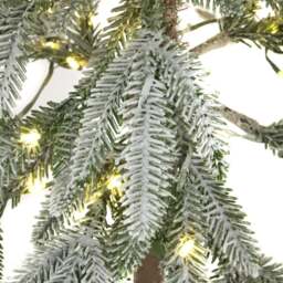 Medium Snowy Woodland Fir Pre-Lit Christmas Tree – 200 LED Lights - thumbnail 3