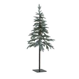 Medium Snowy Woodland Fir Pre-Lit Christmas Tree – 200 LED Lights - thumbnail 1