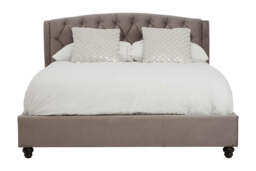 Rutherford Velvet Bed – Grey (King) - thumbnail 1