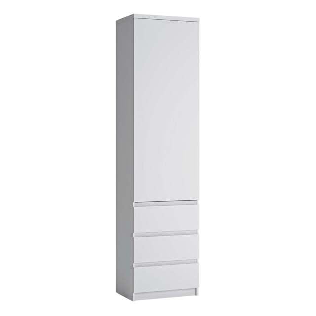Fribo Tall 1 Door 3 Drawer Cupboard in White - image 1