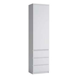 Fribo Tall 1 Door 3 Drawer Cupboard in White - thumbnail 1