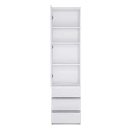 Fribo Tall 1 Door 3 Drawer Cupboard in White - thumbnail 2
