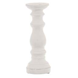 Minimalist Glow: Matt White Small Ceramic Candle Holder - thumbnail 2