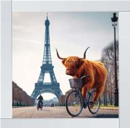 AN1110 COW BIKE RIDING AROUND EIFFEL TOWER