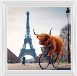 AN1110 COW BIKE RIDING AROUND EIFFEL TOWER - thumbnail 3