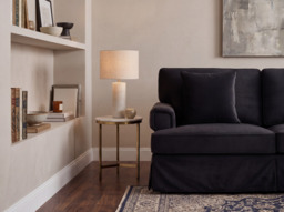 Capri Three-Seater Black Velvet Chaise Sofa - thumbnail 4
