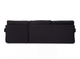 Capri Three-Seater Black Velvet Chaise Sofa - thumbnail 6