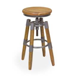 Prymere Wood & Metal Square leg Swivel Stool