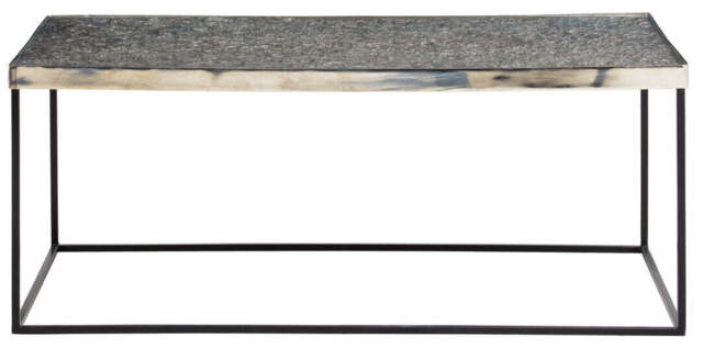 Umber Rectangular Coffee Table – Silver & Glass - image 1