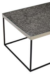 Umber Rectangular Coffee Table – Silver & Glass - thumbnail 4