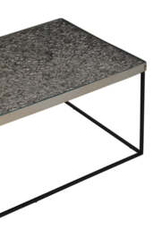 Umber Rectangular Coffee Table – Silver & Glass - thumbnail 3