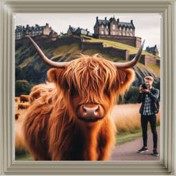 AN1111 HIGHLAND COW EDINBURGH CASTLE SHOOT - thumbnail 1