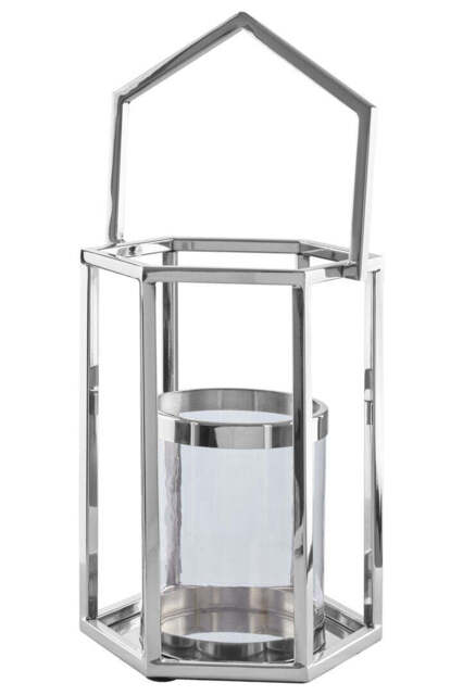 Seaville Hexagonal Lantern – Silver (Small) - image 1