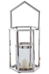 Seaville Hexagonal Lantern – Silver (Small) - thumbnail 2