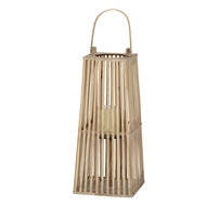 Small Silo Wicker Lantern with Glass Candle Holder - thumbnail 2