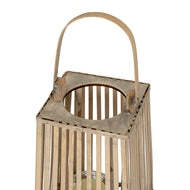 Small Silo Wicker Lantern with Glass Candle Holder - thumbnail 3