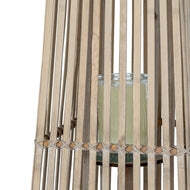 Small Silo Wicker Lantern with Glass Candle Holder - thumbnail 4