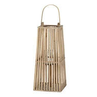 Small Silo Wicker Lantern with Glass Candle Holder - thumbnail 1