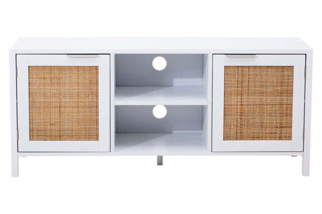 Godalming White Wood Media Unit – Contemporary TV & Storage Unit - image 1