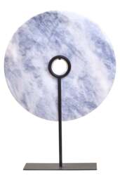 Extra Dia Large Marble Disc 35cm Grey Sculpture Round Calvion - thumbnail 3