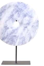 Extra Dia Large Marble Disc 35cm Grey Sculpture Round Calvion - thumbnail 4