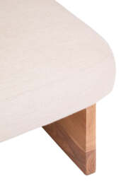 Verdeon Footstool – Linen Texture with Wood Base - thumbnail 2