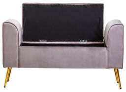 inea Velvet Storage Bench – Black - thumbnail 1