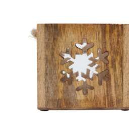 Natural Wooden Snowflake Tealight Candle Holder - thumbnail 3