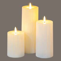 Statement Glow: Textured Ribbed LED Candle - thumbnail 4