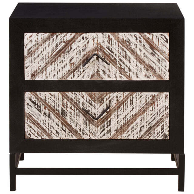 Linden Bedside Table – Black (2 Drawer) - image 1