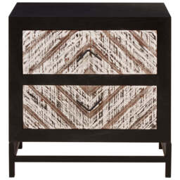 Linden Bedside Table – Black (2 Drawer) - thumbnail 1