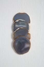 Langley Agata Agate Gold Set and 4 Coasters Grey of - thumbnail 3