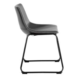 I_Oregon Dining Chair in Black with Cream Stitching, Set of 2 - thumbnail 3