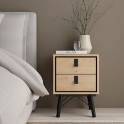 Ry 4 Piece Bedroom Package – 3 Door 3 Drawer Wardrobe, 6 Drawer Double Chest & 2 Drawer Bedside in Jackson Hickory Oak - thumbnail 2
