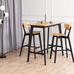 Roxby Bar Table in Oak & Black - thumbnail 3