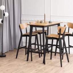 Roxby Bar Table in Oak & Black - thumbnail 5